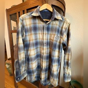 Vintage Pendleton Trail Shirt Plaid Wool Elbow Pads Size Medium
